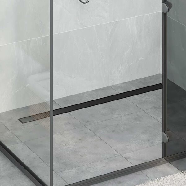 vidaXL Scarico doccia 2-in-1 con sifone a 360&deg; Nero 100 cm