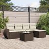 vidaXL Set Divano da Giardino 6 pz con Cuscini Marrone in Polyrattan