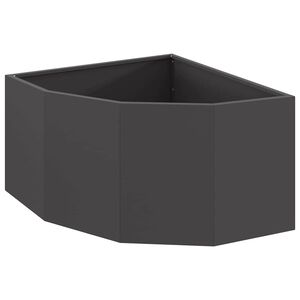 vidaXL Vaso d'angolo Nero 60 x 60 x 35 cm Acciaio