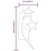 vidaXL Stringhe Luci a Forma di Stella 2pz Bianco Caldo 125,5x53x4,5cm