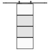 vidaXL Porta Scorrevole Set Ferramenta Nera 76x205 cm Vetro Temperato
