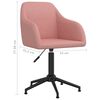vidaXL Sedia da Pranzo Girevole Rosa in Velluto