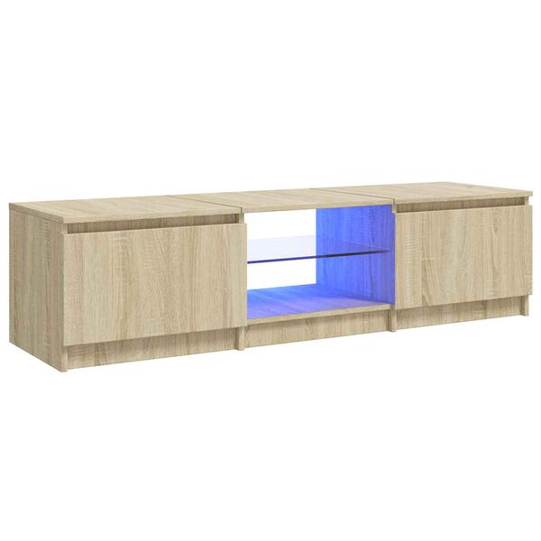 vidaXL Mobile Porta TV con Luci LED Rovere Sonoma 140x40x36 cm