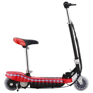 vidaXL Monopattino con Sella e LED 120 W Rosso
