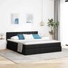 vidaXL Letto con contenitore e LED Nero 180 x 200 cm Poliestere