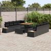 vidaXL Set Divano da Giardino 11 pcs Nero polyrattan