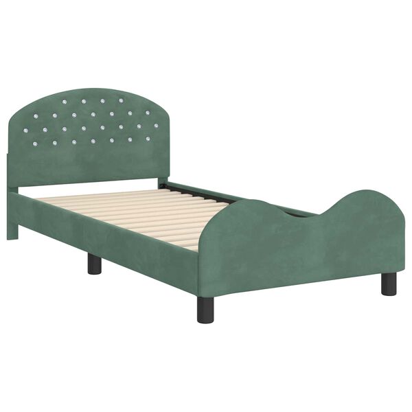 vidaXL Struttura letto bambini con testata Verde Mare 80 x 200 cm