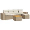 vidaXL Set Divano da Giardino 6 pz con Cuscini Beige in Polyrattan