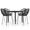 vidaXL Set Mobili da Pranzo per Giardino 3 pz Nero