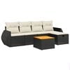 vidaXL Set Divano da Giardino 6 pz con Cuscini Nero in Polyrattan