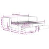 vidaXL Divano Letto Estraibile con Cassetti Crema 80x200 cm in Tessuto