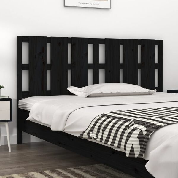vidaXL Testiera per Letto Nera 185,5x4x100cm in Legno Massello di Pino