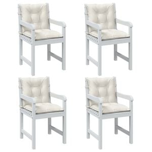 vidaXL Cuscini Sedia Schiena Bassa 4 pz Crema M&eacute;lange 100x50x7 Tessuto