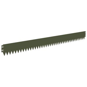 vidaXL Bordura per Prato 20 pcs 103 x 10 cm Acciaio Verde Oliva
