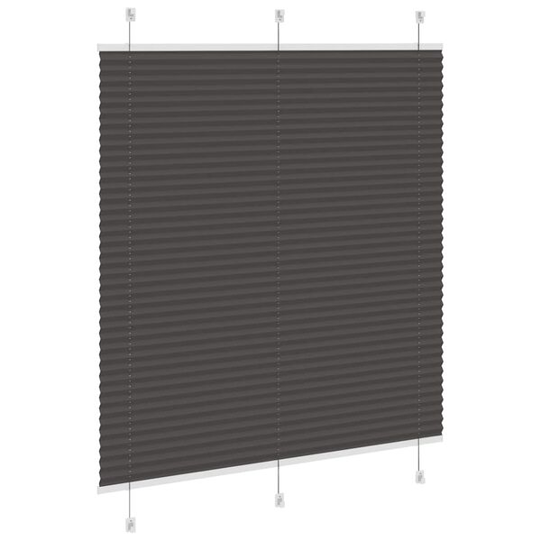 vidaXL Tenda Plissettata Nera 120x150 cm Larghezza Tessuto 119,4 cm