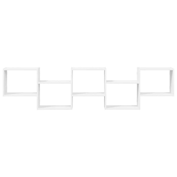 vidaXL Mensola a Cubo da Parete 5 Scomparti Legno Multistrato Bianco