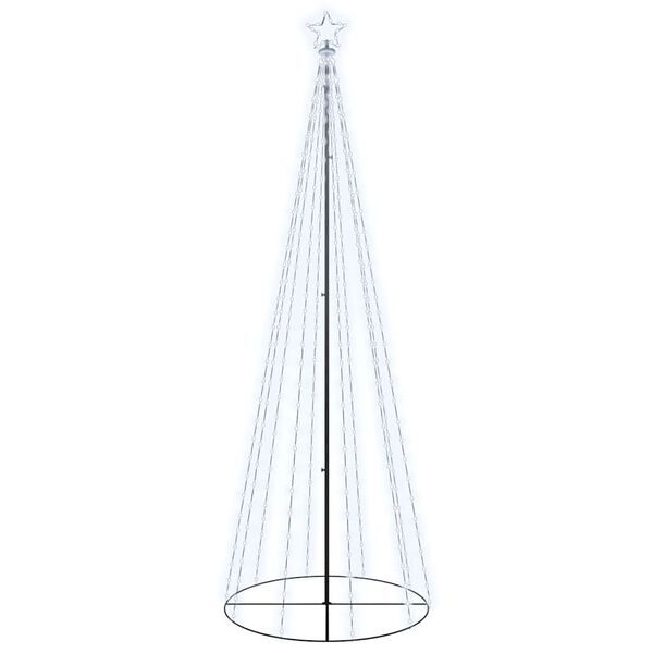 vidaXL Albero di Natale a Cono Bianco Freddo 310 LED 100x300 cm