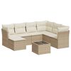 vidaXL Set Divano da Giardino 8 pz con Cuscini Beige in Polyrattan