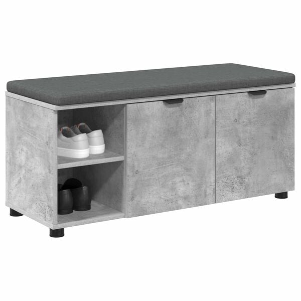 vidaXL Panca per ingresso con cuscino Grigio Cemento 100 x 38 x 46 cm