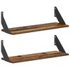 vidaXL Scaffali da parete 2 pz Legno antico 60 x 20 x 17 cm