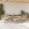 vidaXL Set da Pranzo per Giardino 7 pcs Beige polyrattan