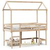 vidaXL Letto Soppalco con Scala e Tetto 90x200 cm Legno Massello Pino