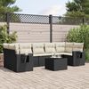 vidaXL Set Divani da Giardino con Cuscini 8 pz Nero in Polyrattan