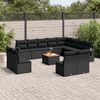 vidaXL Set Divani da Giardino 13pz con Cuscini Nero in Polyrattan