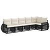 vidaXL Set Divano da Giardino 6 pz Nero e Bianco Crema polyrattan