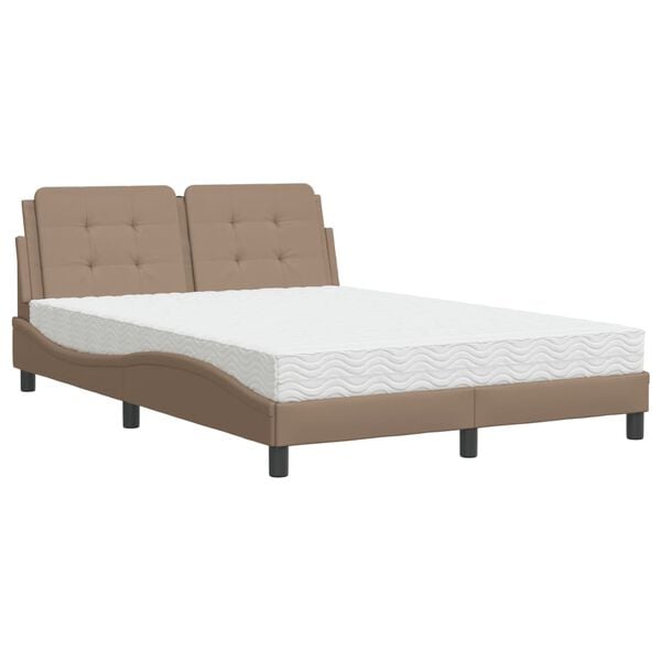 vidaXL Giroletto senza Materasso Zadar Cappuccino 140x190cm Similpelle