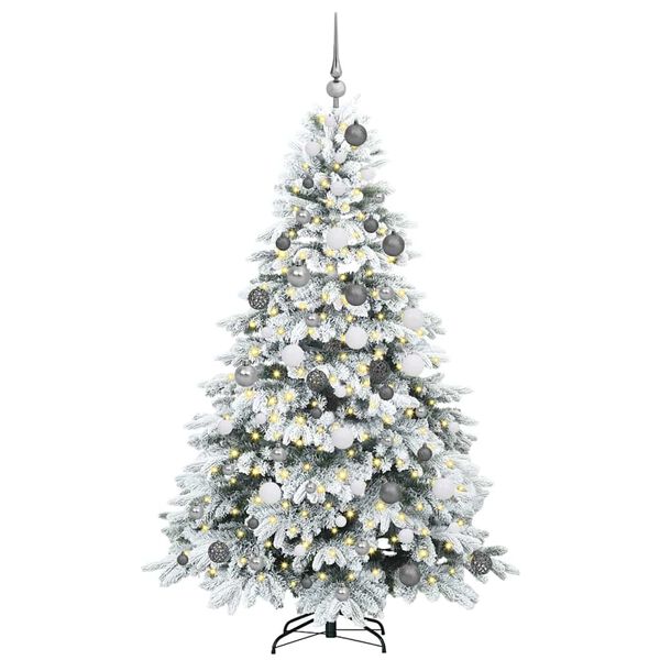 vidaXL Albero di Natale artificiale con 300 LED Bianco 180 cm PE e PVC