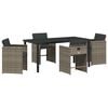 vidaXL Set da Pranzo per Giardino 5 pz Grigio polyrattan