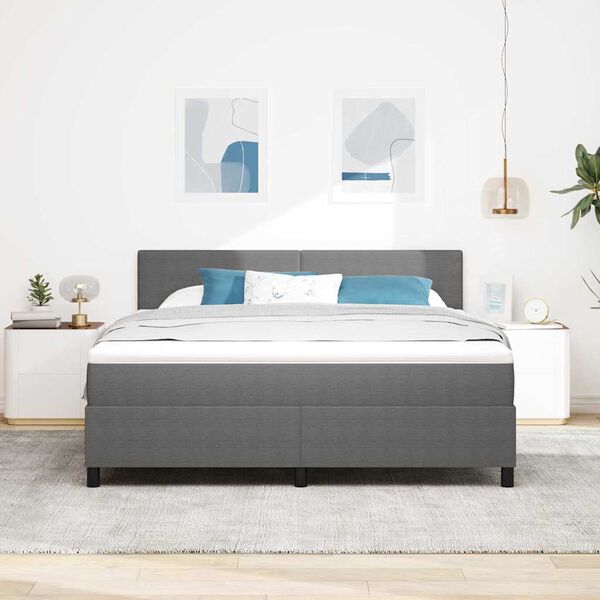 vidaXL Letto a Sorgente LED Grigio chiaro e bianco 180 x 200 cm