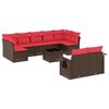 vidaXL Set Divani da Giardino 10 pz con Cuscini Marrone in Polyrattan