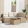 vidaXL Set Divano da Giardino con cuscino 5 pcs Beige Poly Rattan