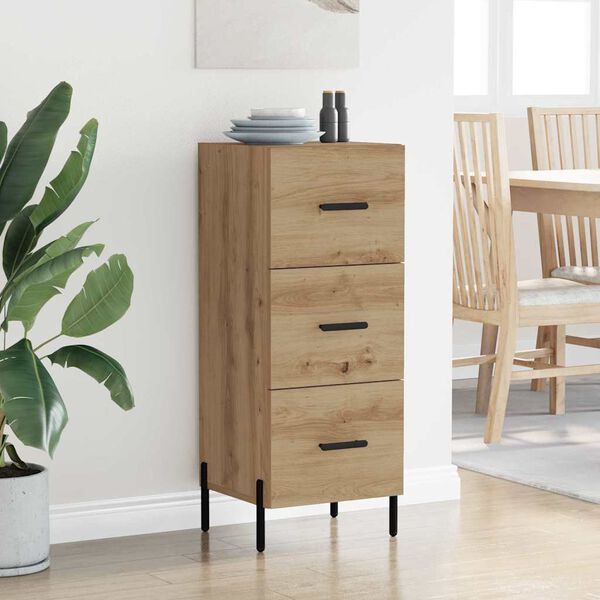 vidaXL Credenza rovere artigianale 34 x 34,5 x 90 cm Legno multistrato