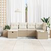 vidaXL Set Divano da Giardino con cuscino 6 pcs Beige polyrattan