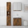 vidaXL Set Mobili da Bagno 3 pz Rovere Fumo in Legno Multistrato