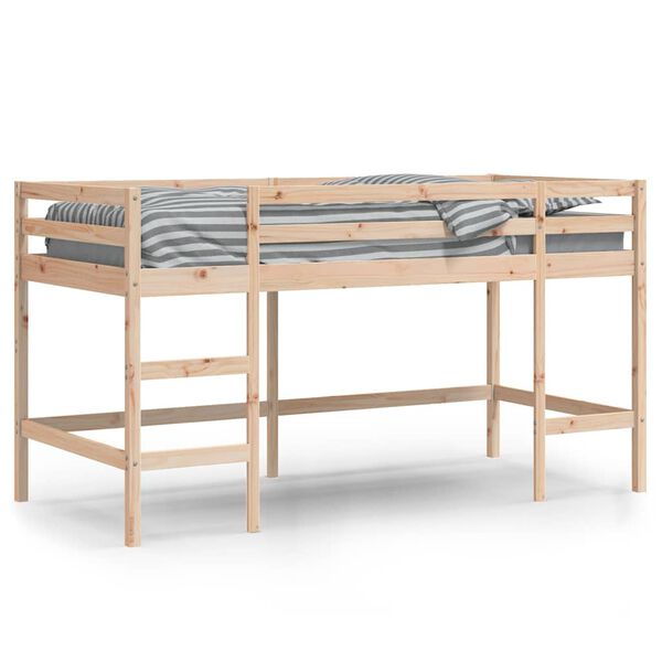 vidaXL Letto Soppalco con Scala Bambini 90x190 cm Legno Massello Pino