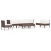 vidaXL Set Divani da Giardino 9 pz con Cuscini in Polyrattan Marrone