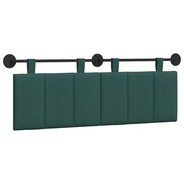 vidaXL Testata appesa Rigato Verde Scuro 150 x 55 x 5 cm Tessuto