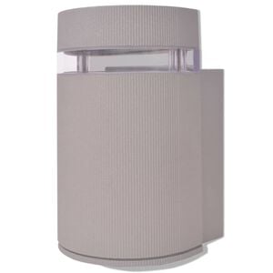 vidaXL Luce da parete per esterno semi-cilindrica in alluminio grigio