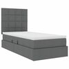 vidaXL Letto con contenitore e LED con led Grigio scuro 100 x 200 cm