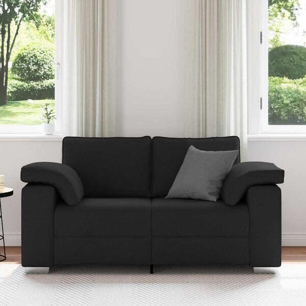 vidaXL Divano Nero 160 x 77 x 82 cm Tessuto