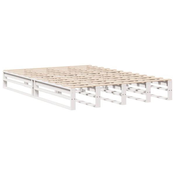 vidaXL Letto senza Materasso Bianco 150x200 cm Legno Massello di Pino