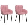 vidaXL Sedie da pranzo 2 pz Velluto Rosa 57 x 50 x 85 cm