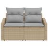 vidaXL Divano da giardino con cuscino 123 x 62 x 69 cm polyrattan
