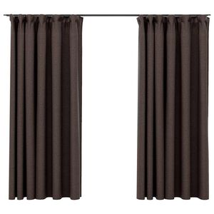 vidaXL Tende Oscuranti con Ganci Effetto Lino 2 pz Talpa 140x175 cm