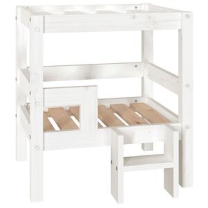 vidaXL Cuccia per Cani Bianco 55,5x53,5x60cm in Legno Massello di Pino