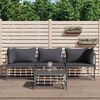 vidaXL Set Divani da Giardino 4 pz con Cuscini Antracite in Polyrattan